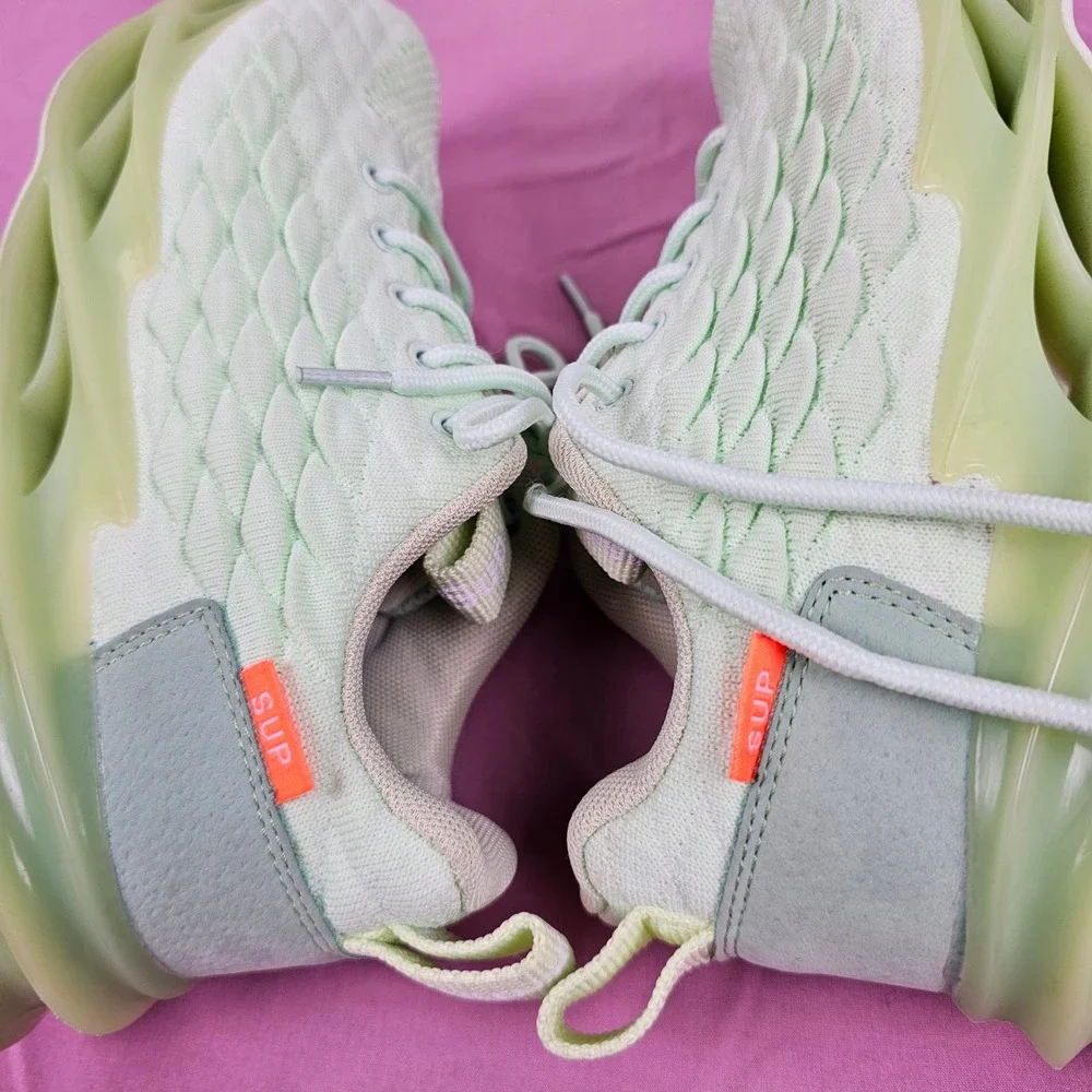 SupSport Mint Green Lace‎ Up Sneakers Running Shoes Size 39 Unique Spiral Sole